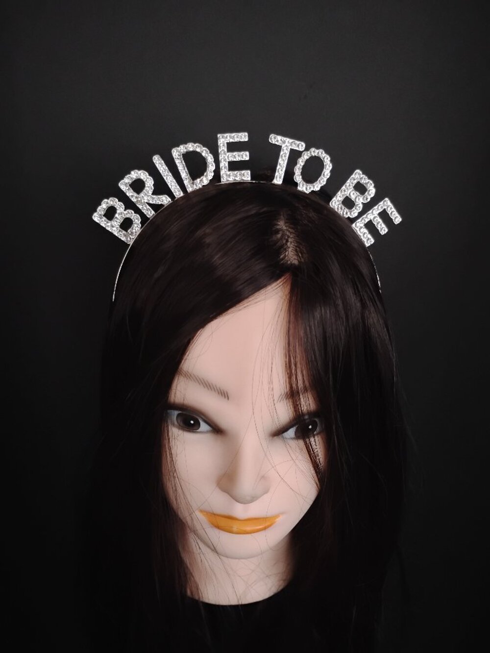 Crystal  silver tone  " Bride  To  Be "  headband